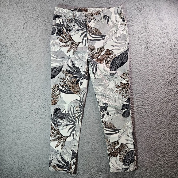 Chico's Pants - Chico's Pants Women 0.5 R US 6R So Slimming Ankle Geometric Stretch White Black